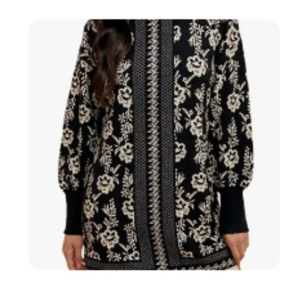 Floral Jacquard Sweater Dress