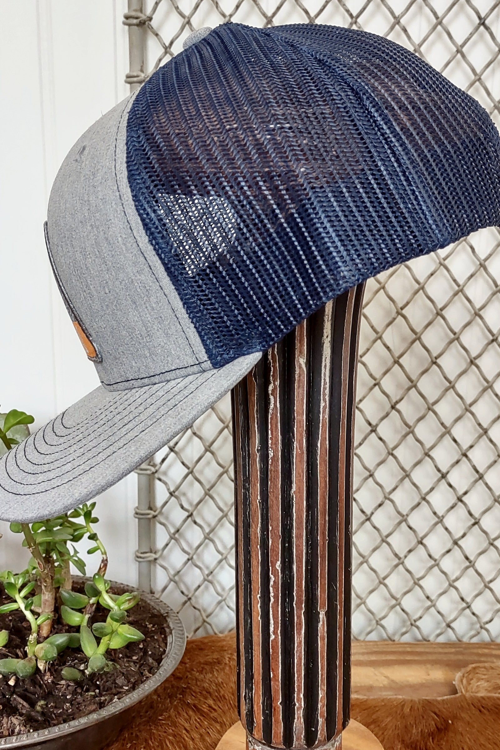 Gray & Navy Weston Map Patch Hat