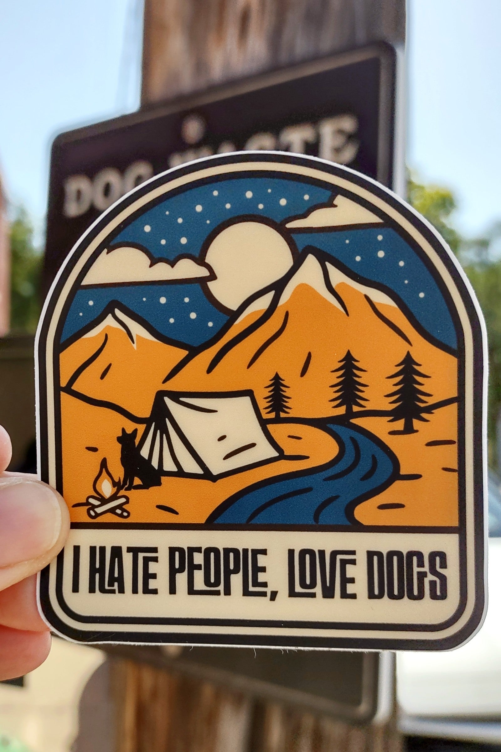 Hate People Love Dogs Sticker