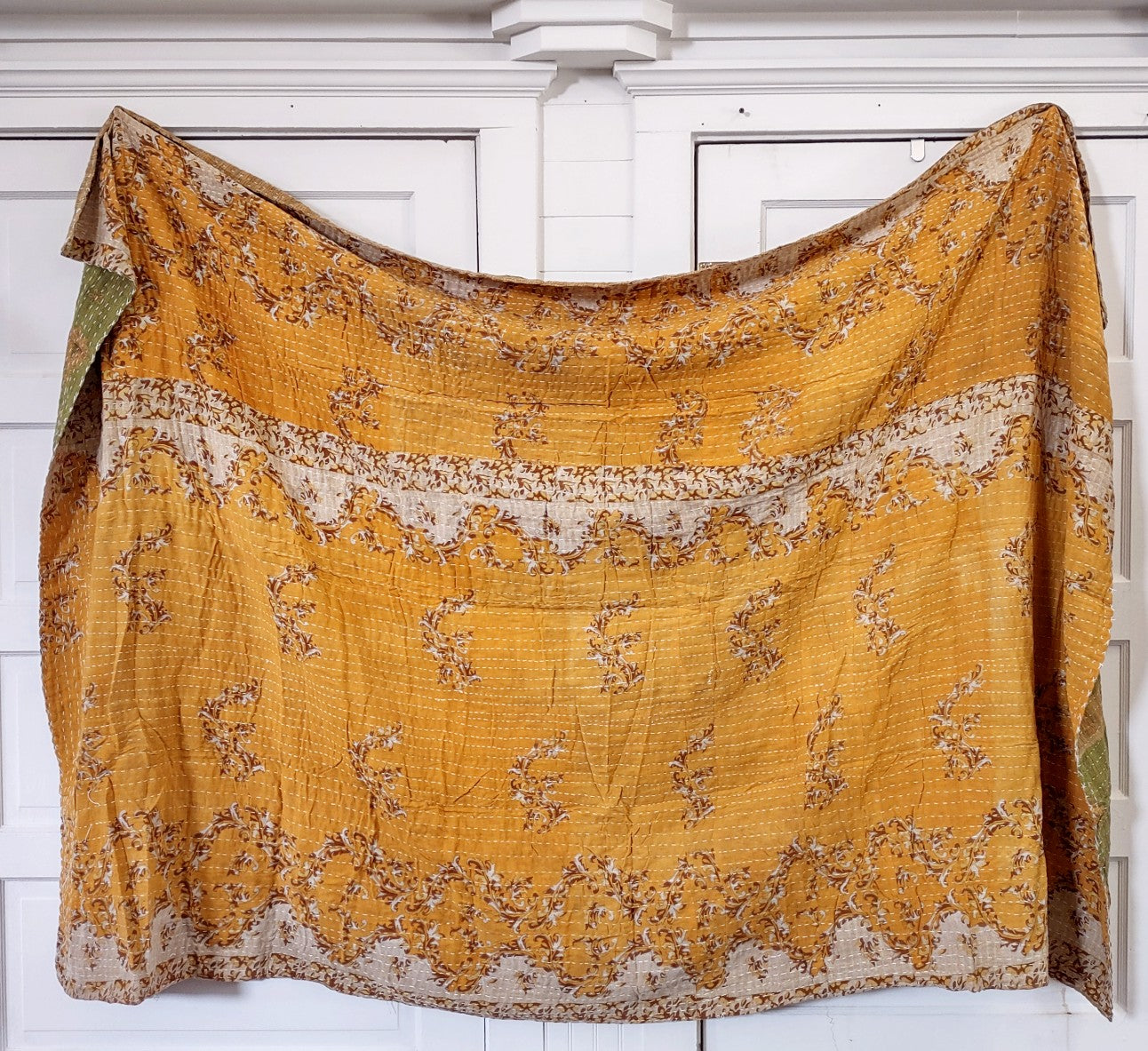 Kantha Sari Throw Blanket #1288