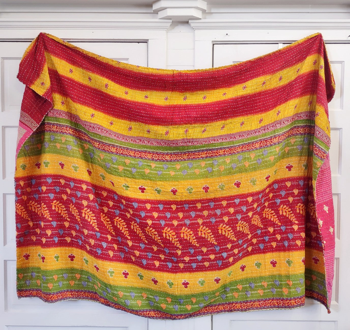 Kantha Sari Throw Blanket #1297