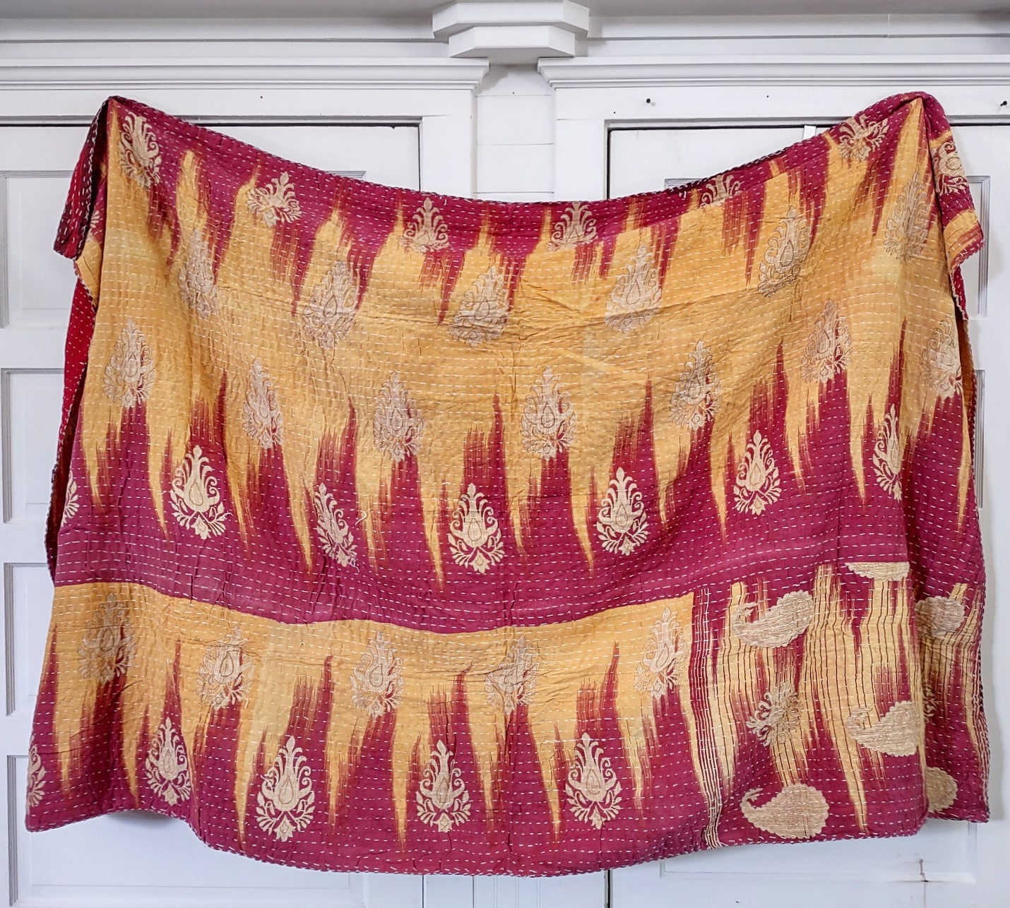 Kantha Sari Throw Blanket #1311