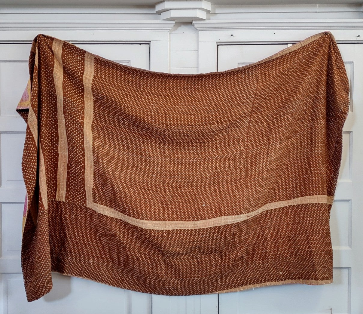 Kantha Sari Throw Blanket #1347