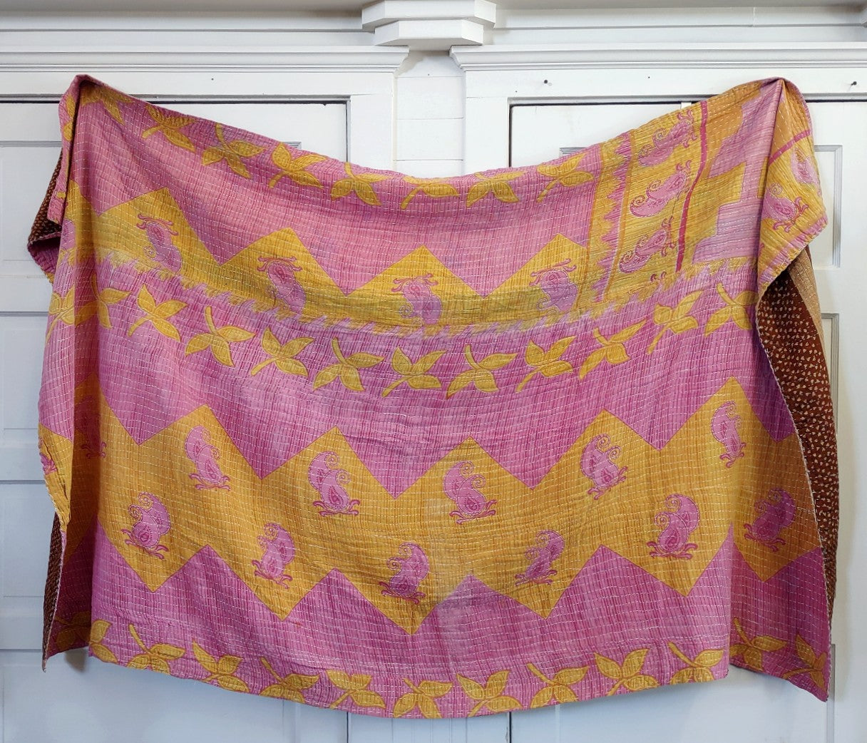 Kantha Sari Throw Blanket #1347