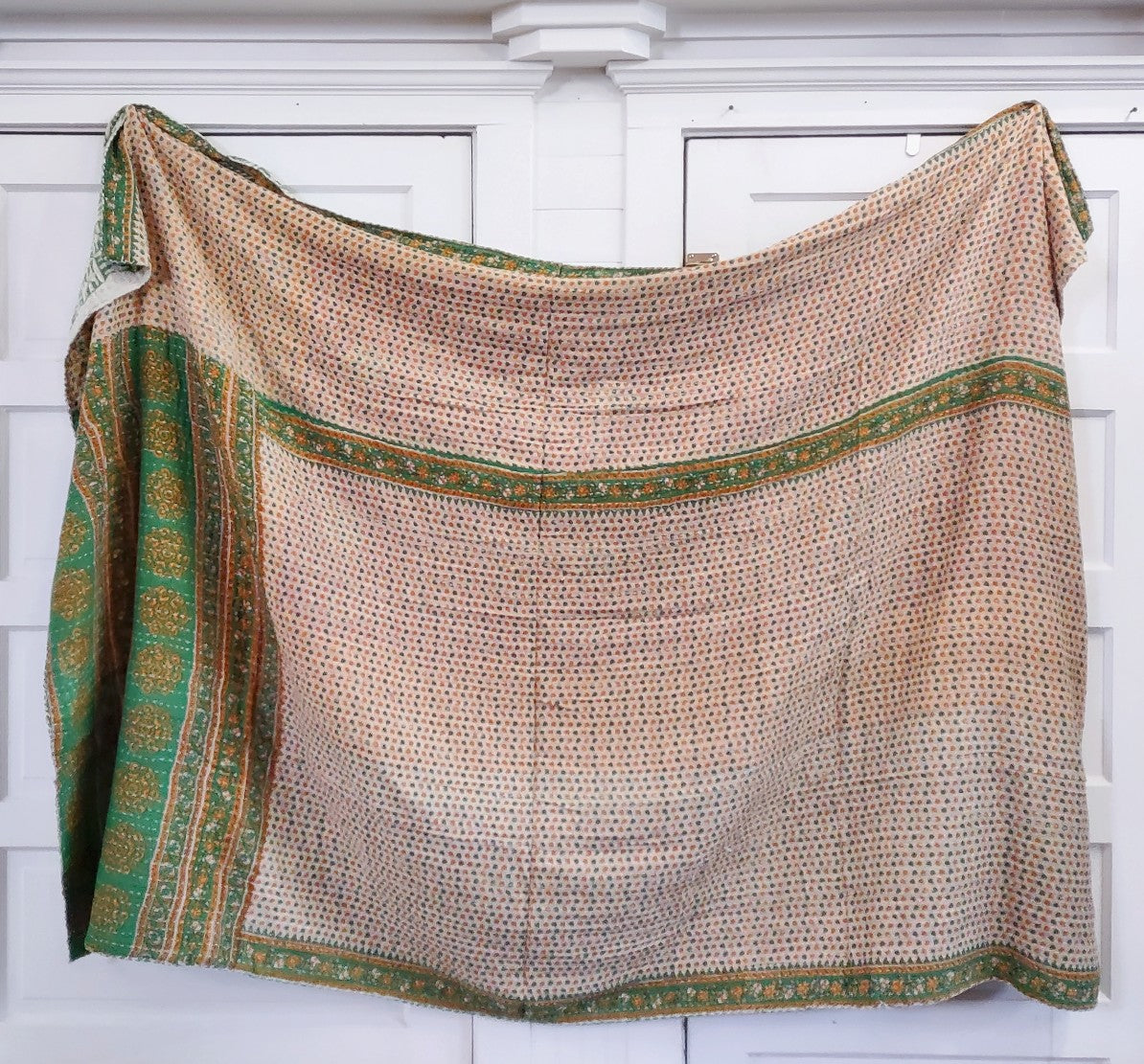 Kantha Sari Throw Blanket #1354