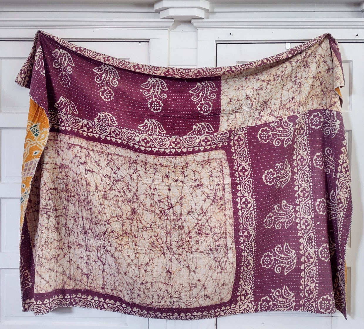 Kantha Sari Throw Blanket #1381