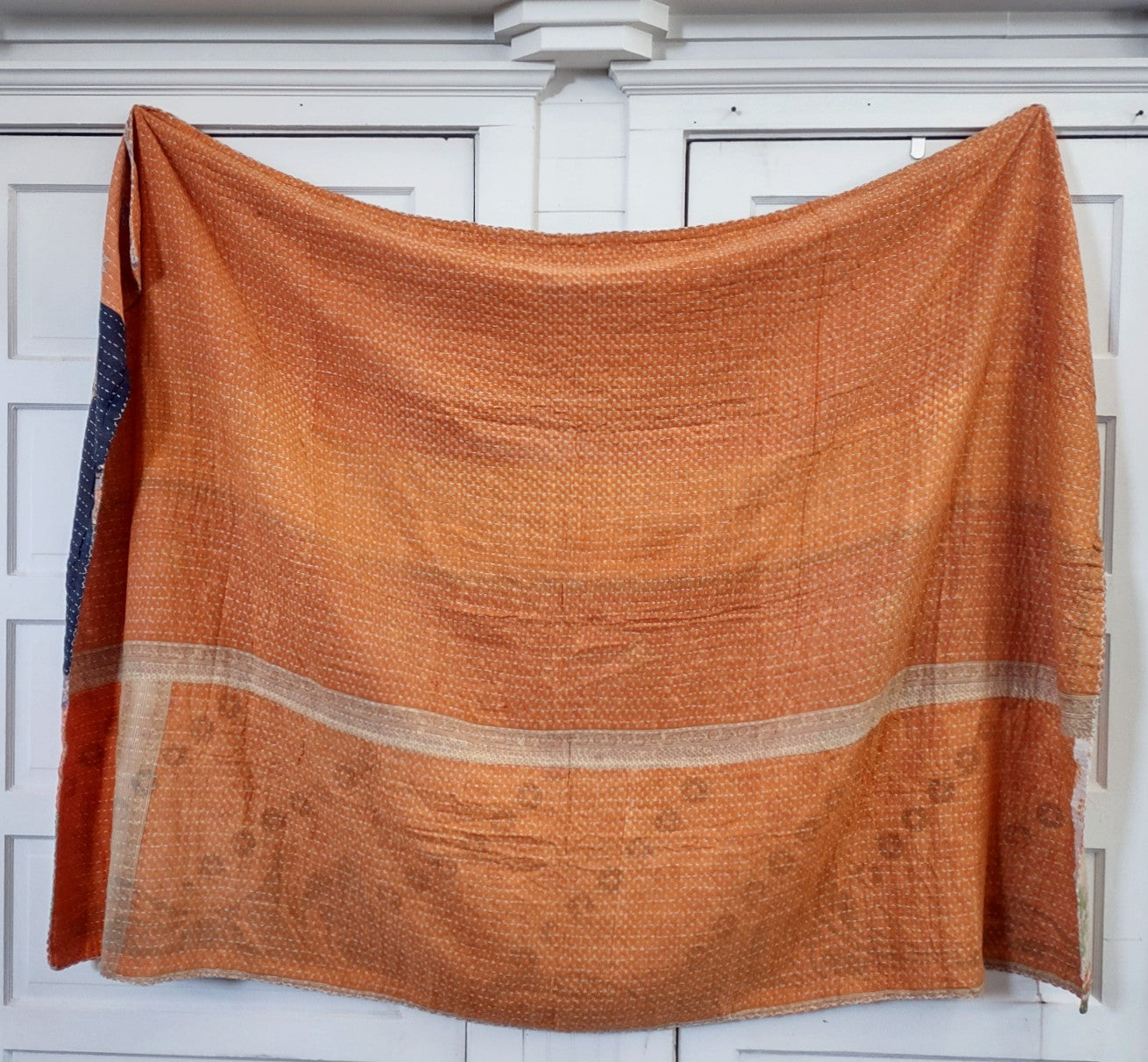 Kantha Sari Throw Blanket #1420