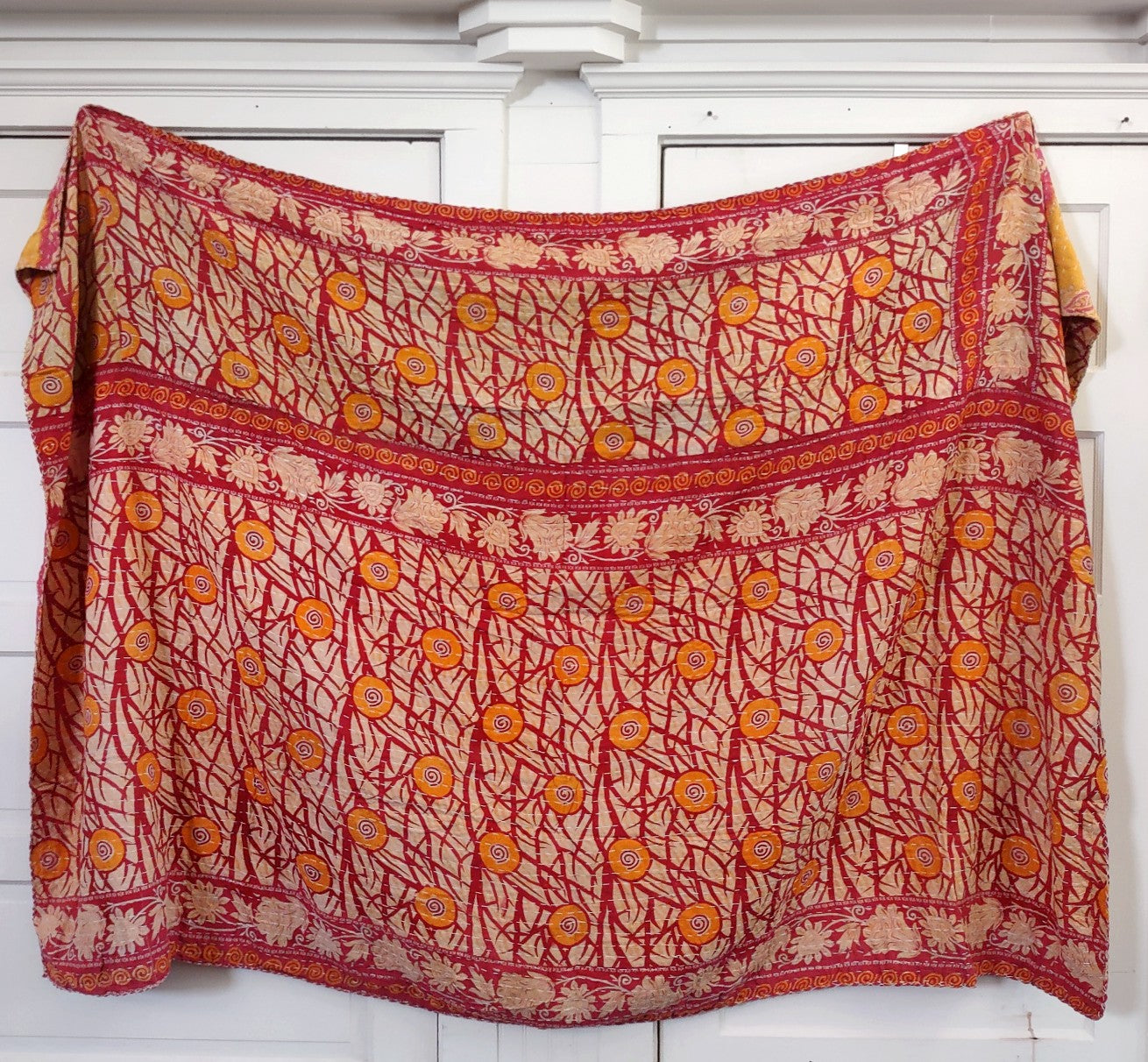 Kantha Sari Throw Blanket #1427