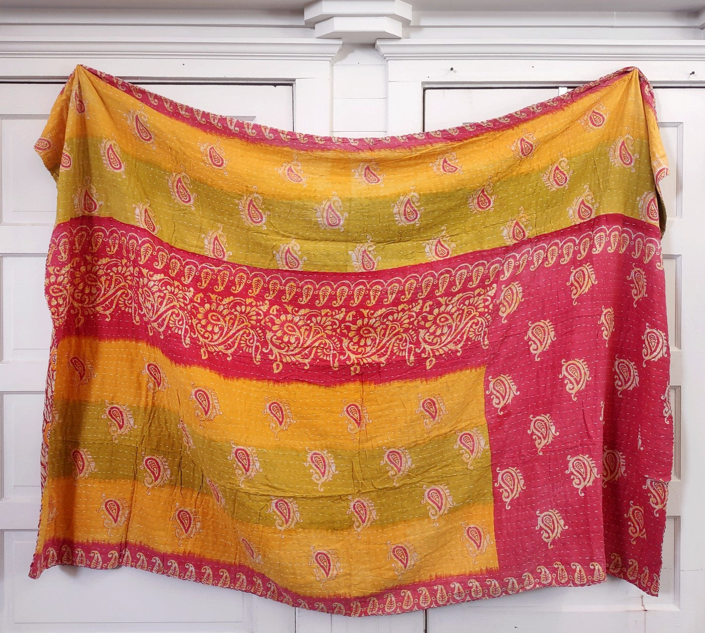 Kantha Sari Throw Blanket #1427