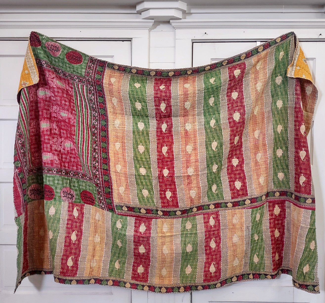 Kantha Sari Throw Blanket #1428