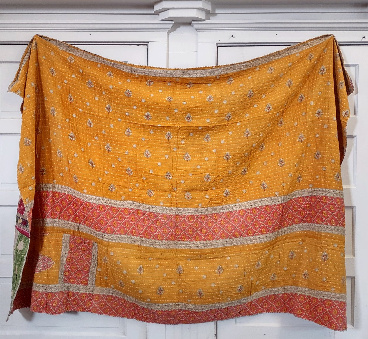 Kantha Sari Throw Blanket #1428