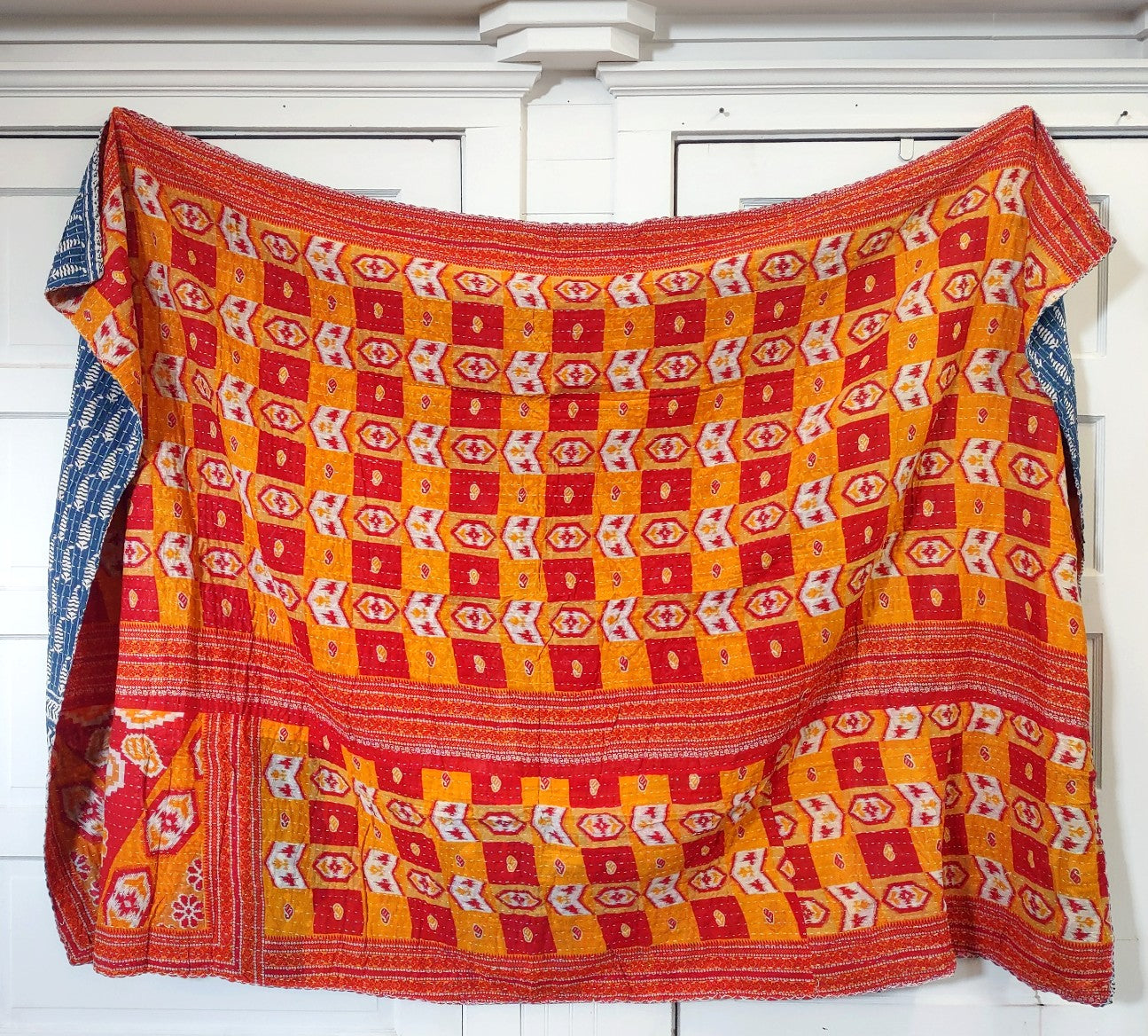 Kantha Sari Throw Blanket #1430