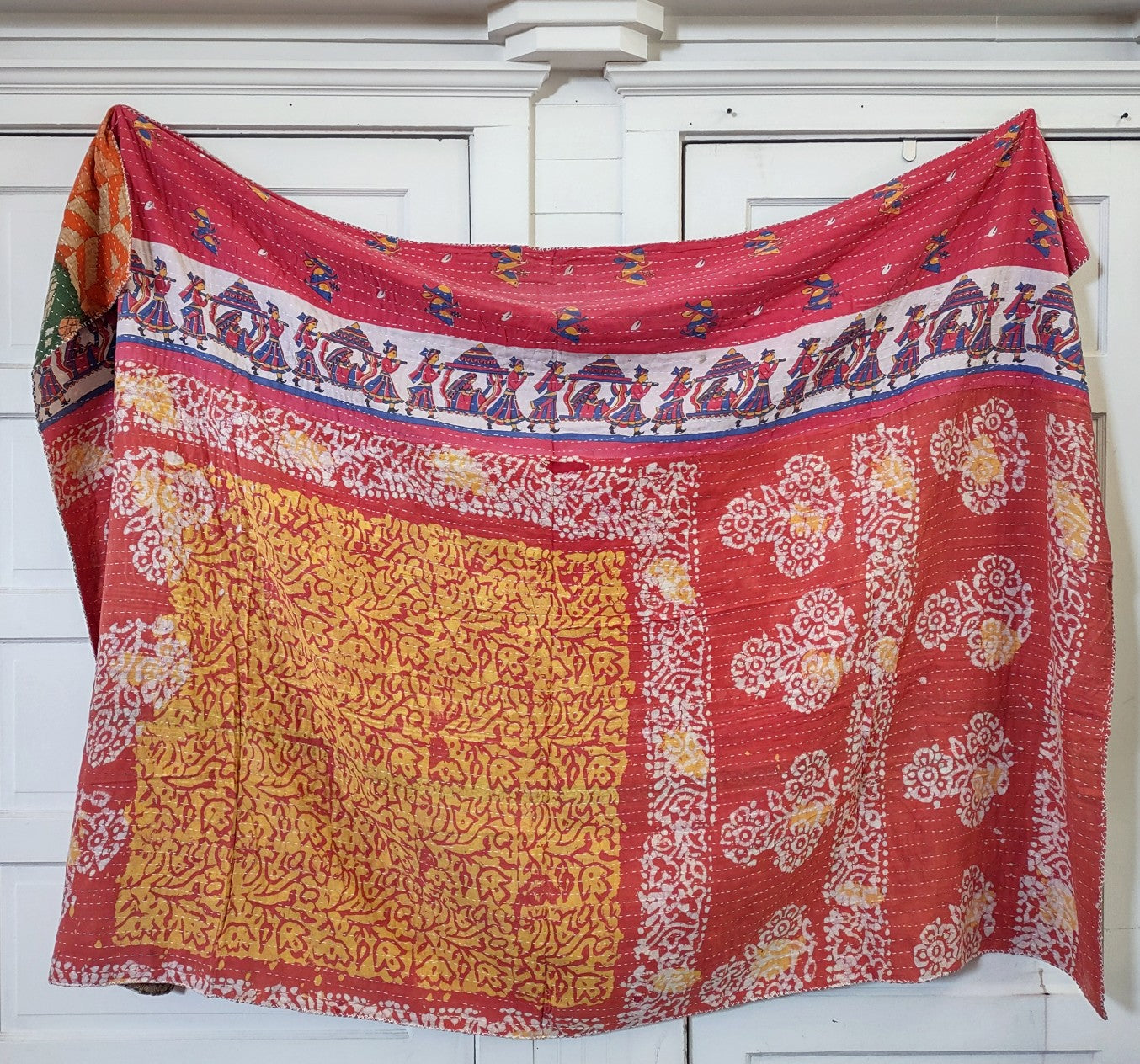 Kantha Sari Throw Blanket #1436