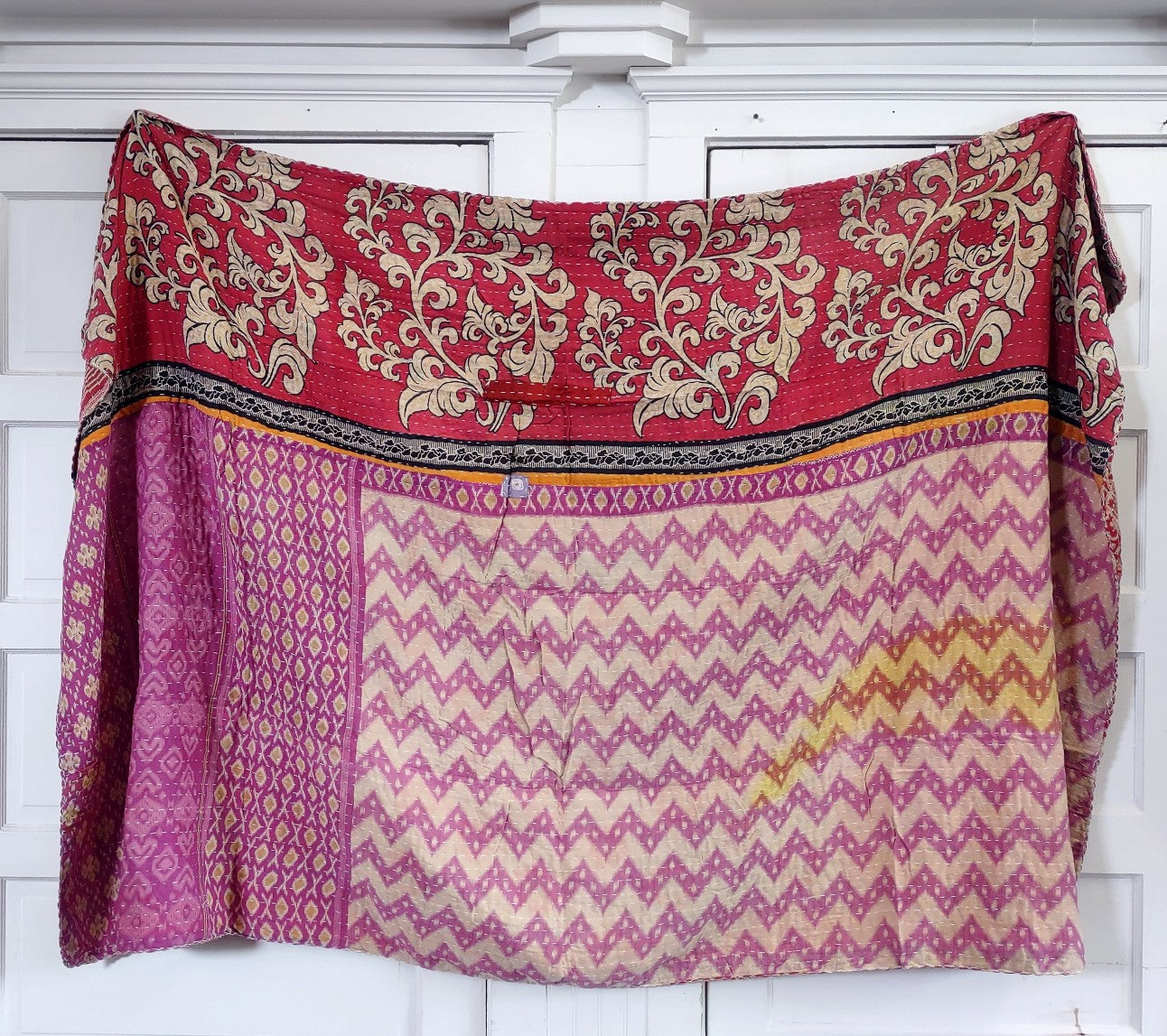 Kantha Sari Throw Blanket #1442