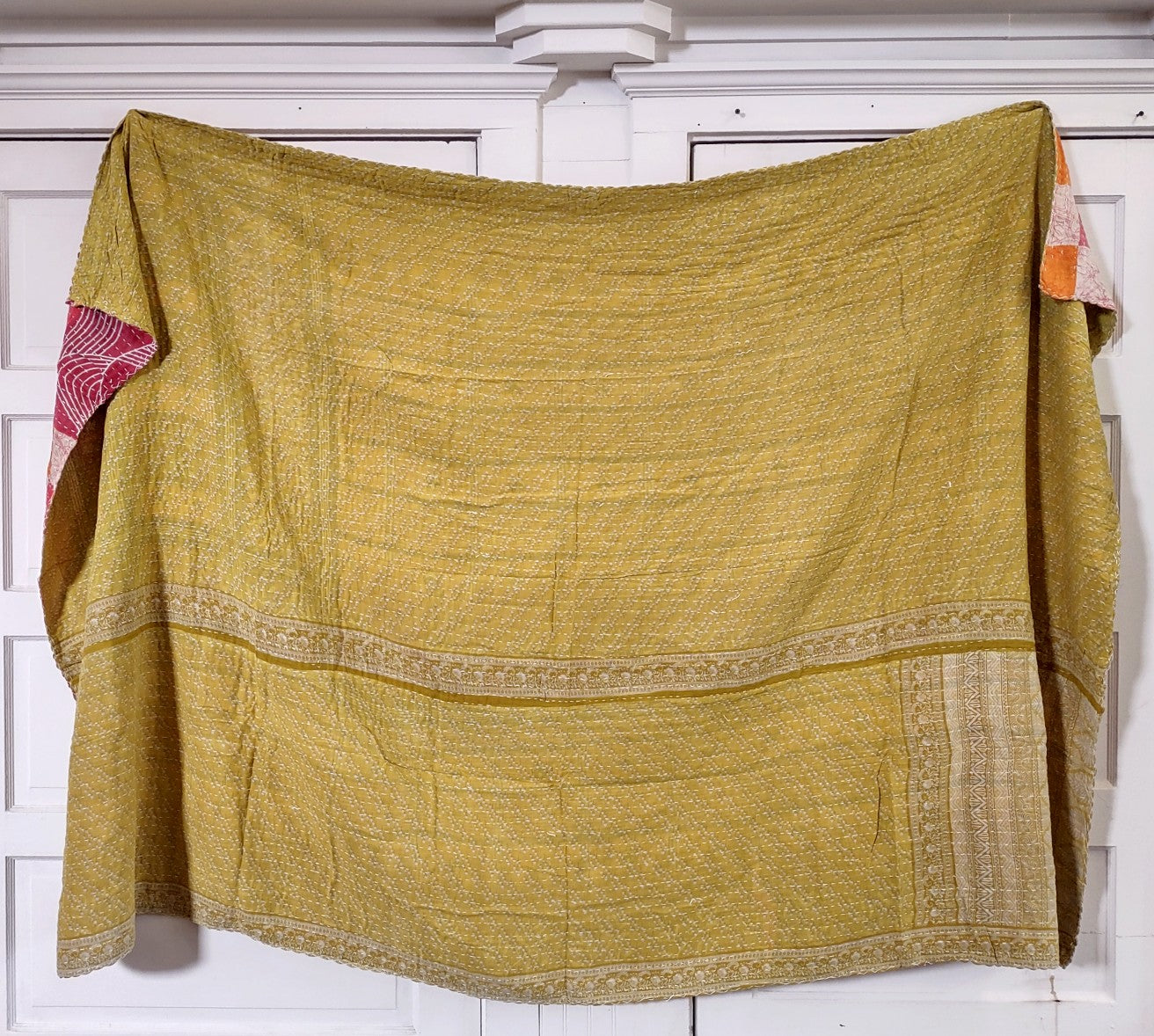 Kantha Sari Throw Blanket #1450