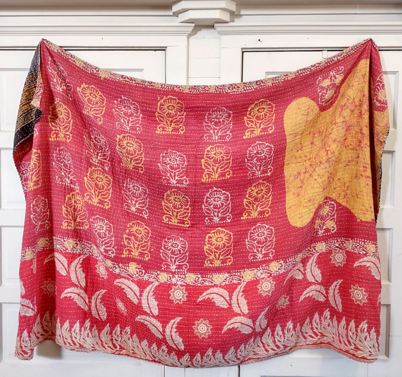 Kantha Sari Throw Blanket #1465