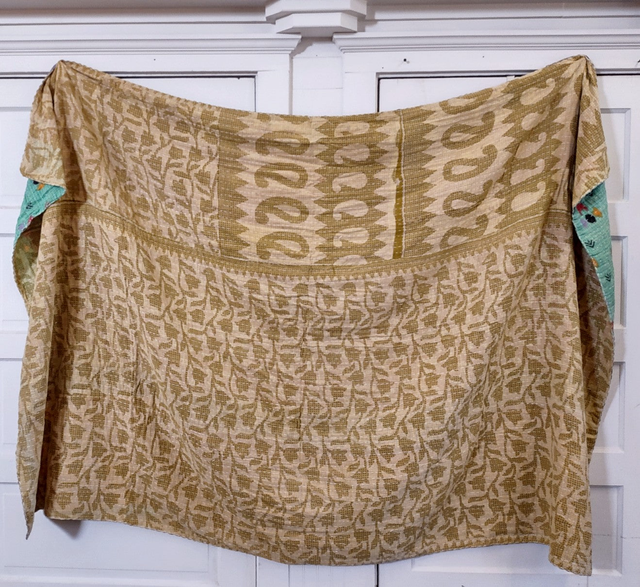 Kantha Sari Throw Blanket #1466