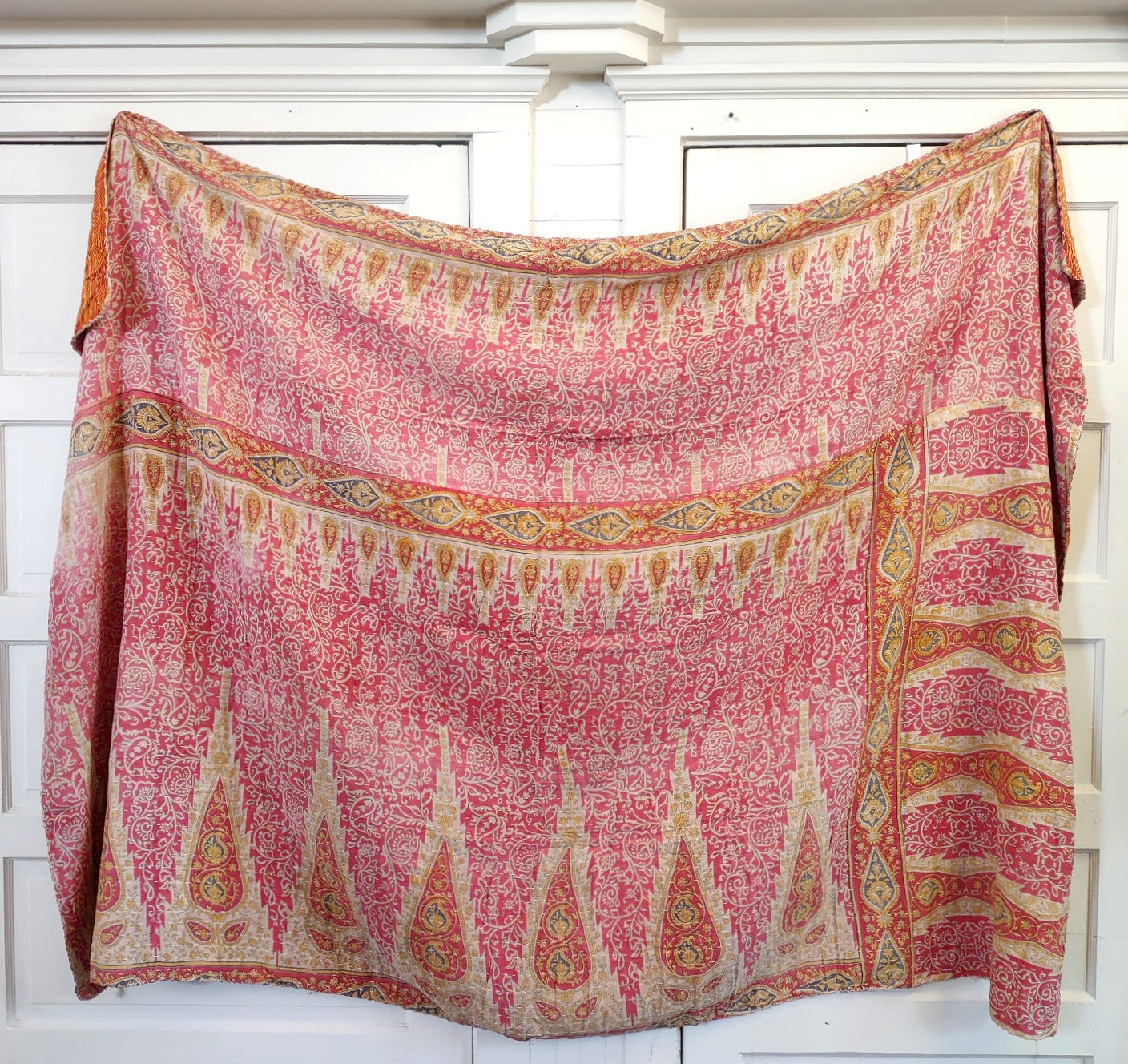 Kantha Sari Throw Blanket #1477