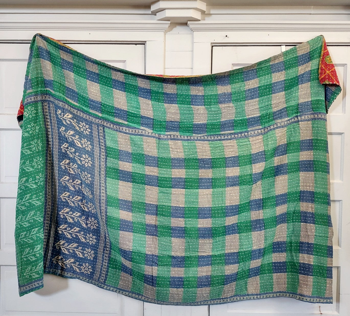 Kantha Sari Throw Blanket #1478