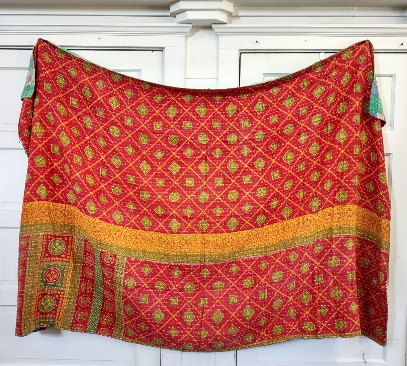 Kantha Sari Throw Blanket #1478