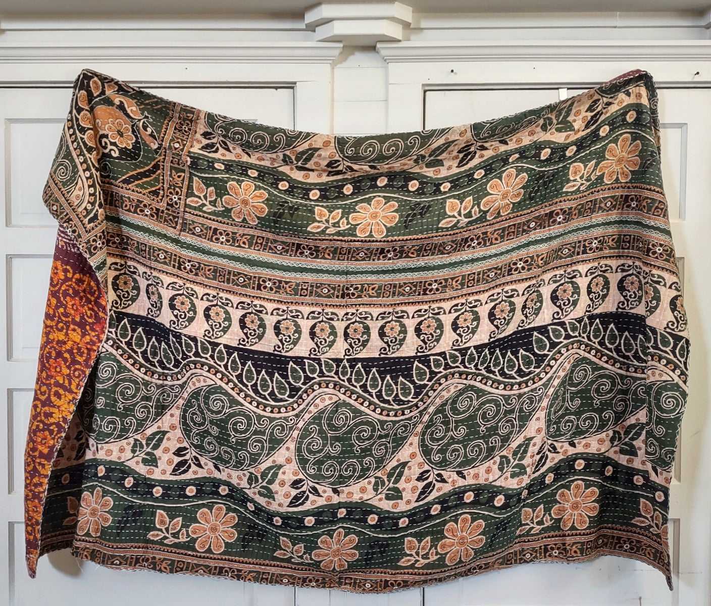 Kantha Sari Throw Blanket #1479