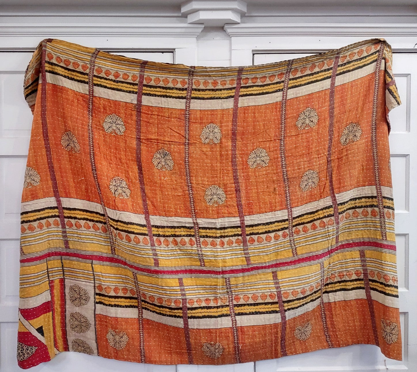 Kantha Sari Throw Blanket #1567