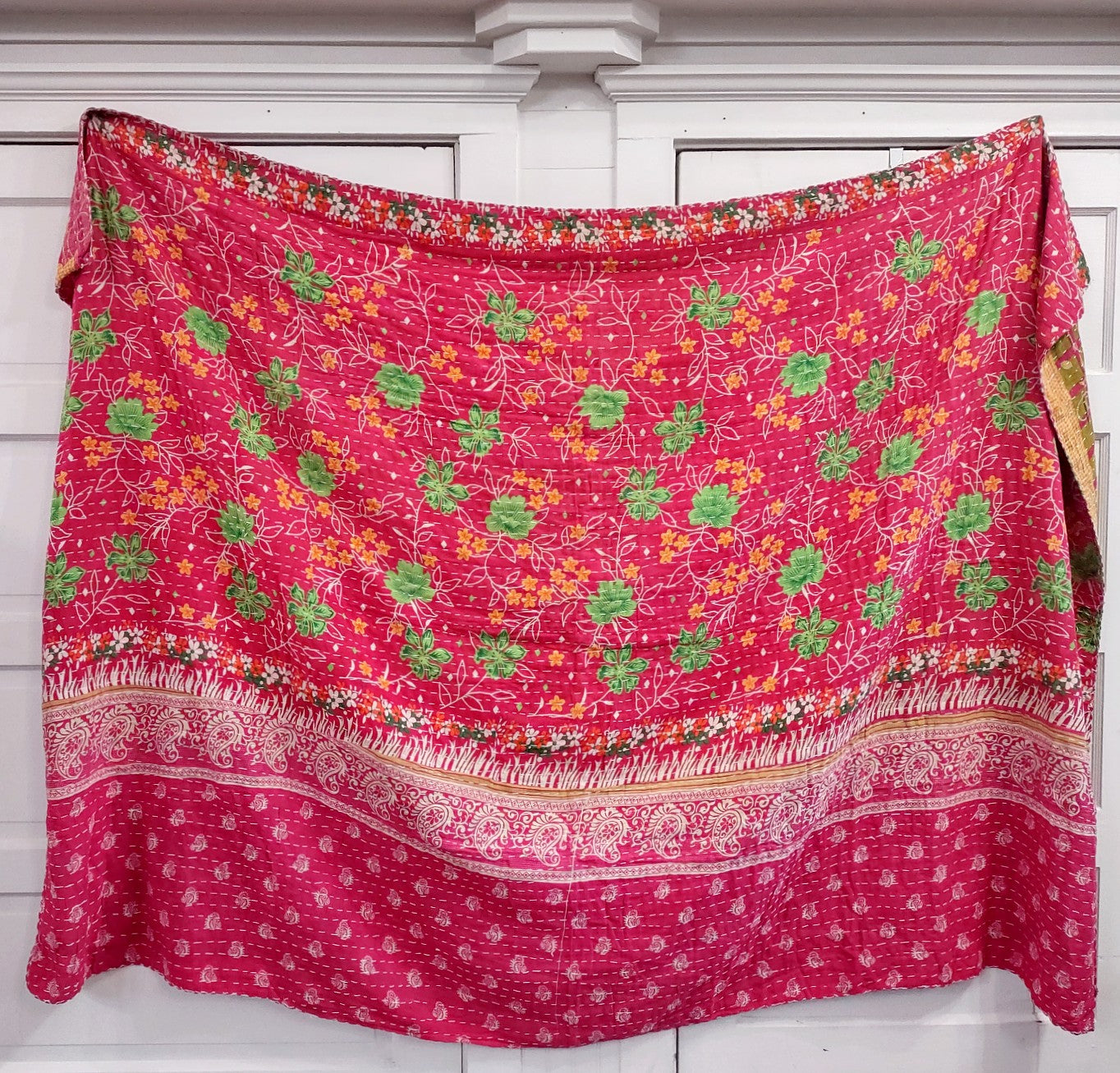 Kantha Sari Throw Blanket #1569