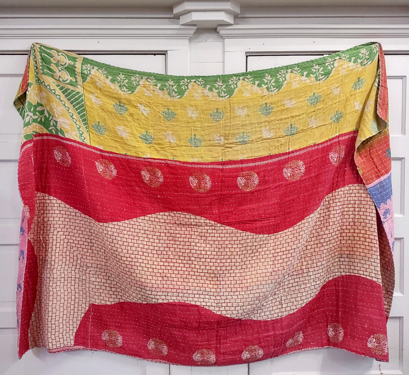 Kantha Sari Throw Blanket #1570
