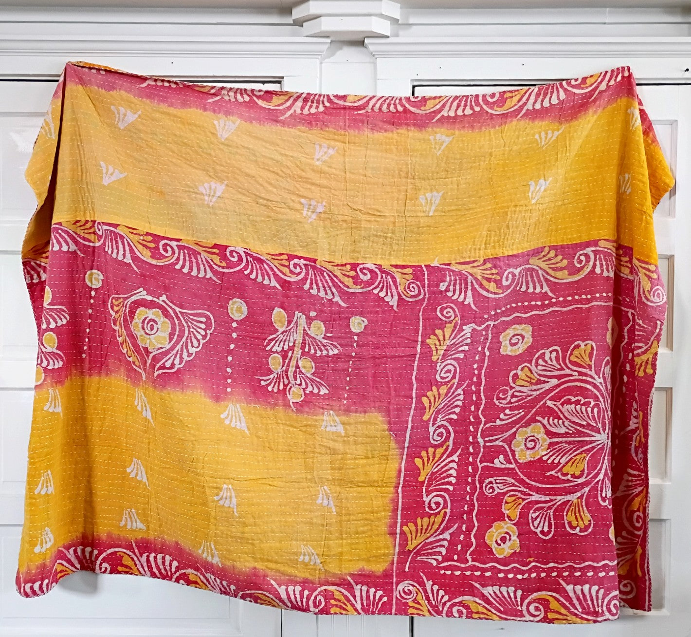 Kantha Sari Throw Blanket #1572