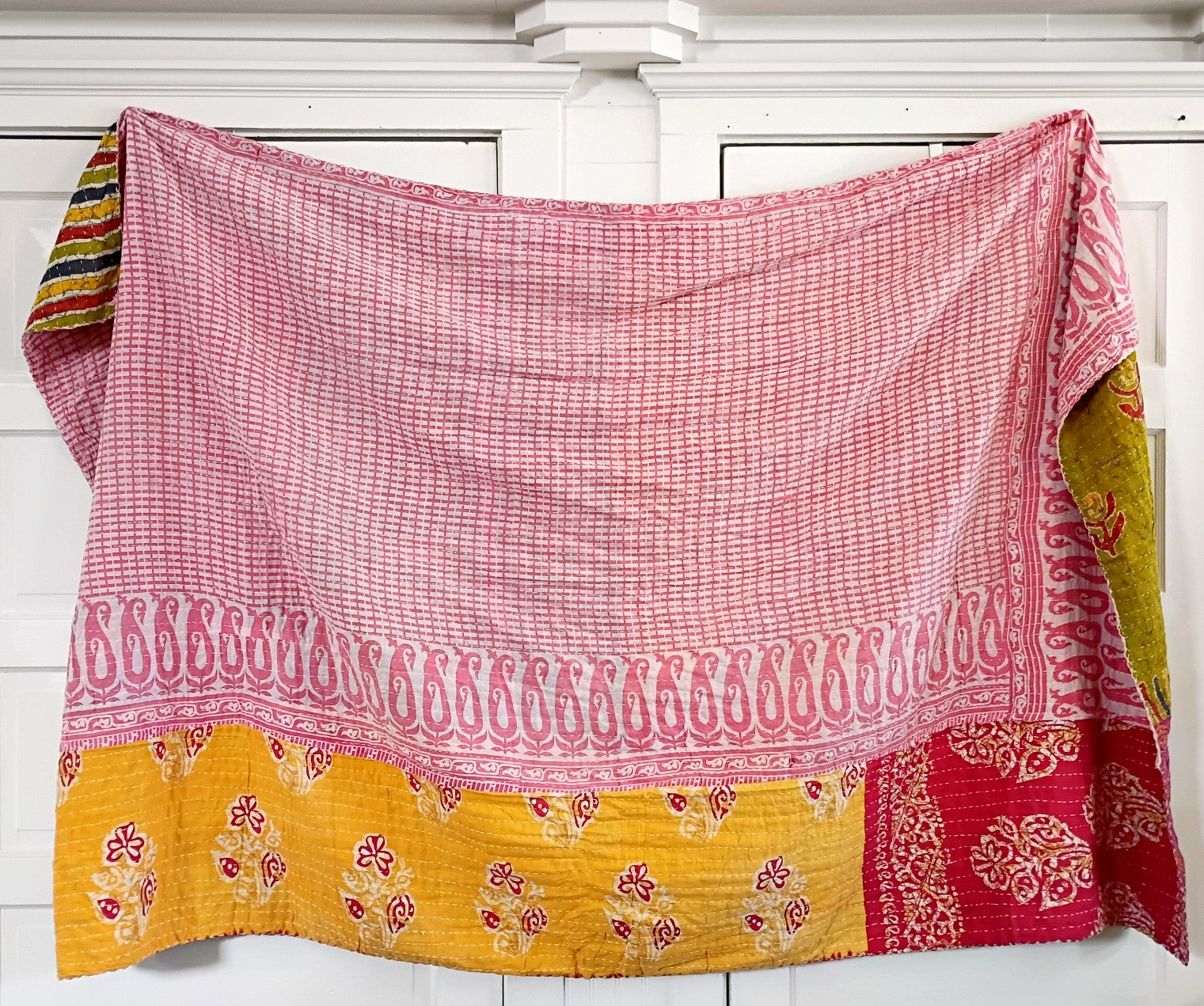 Kantha Sari Throw Blanket #1574