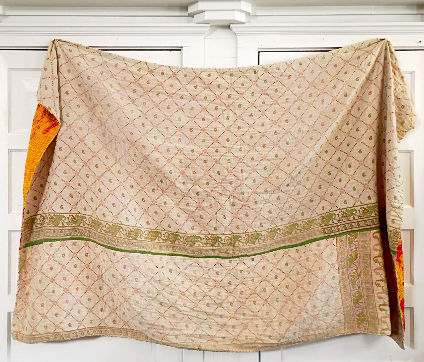 Kantha Sari Throw Blanket #1576
