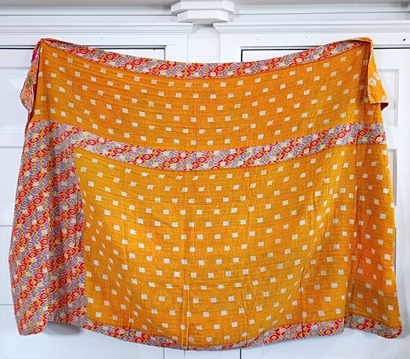 Kantha Sari Throw Blanket #1581