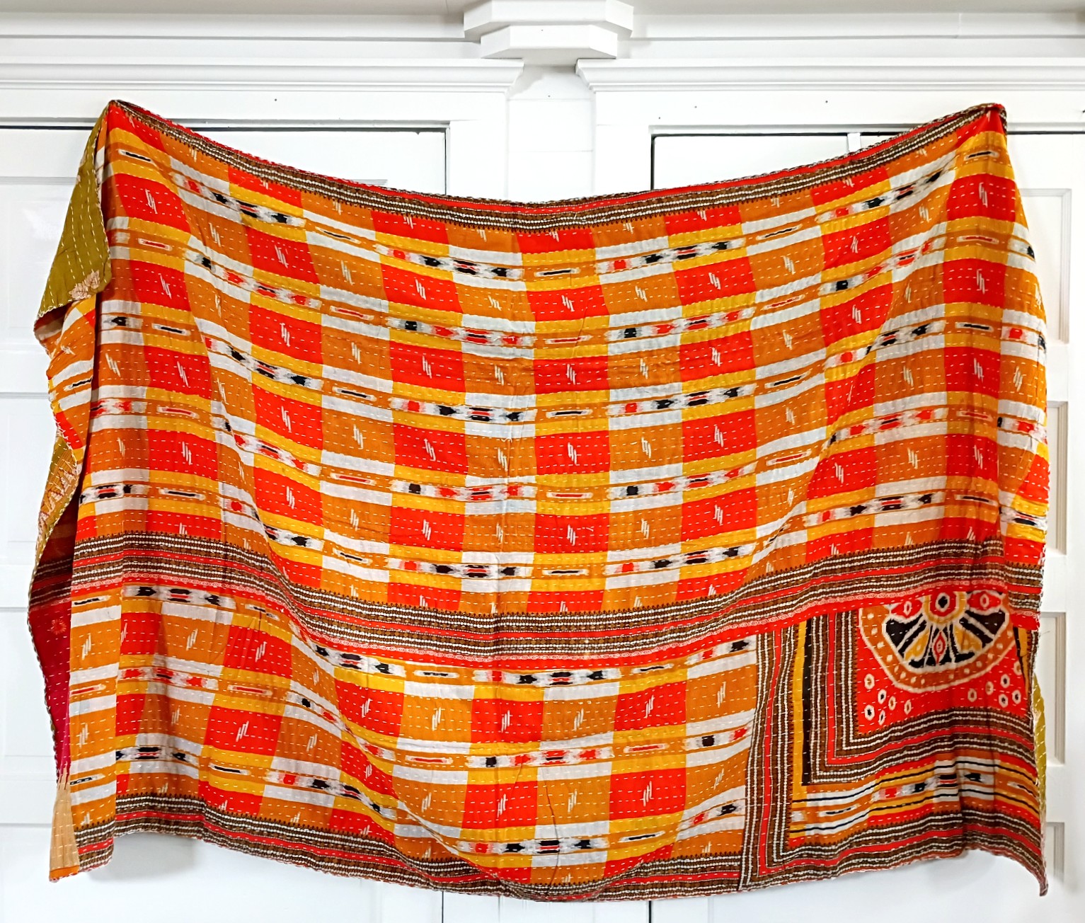 Kantha Sari Throw Blanket #1583