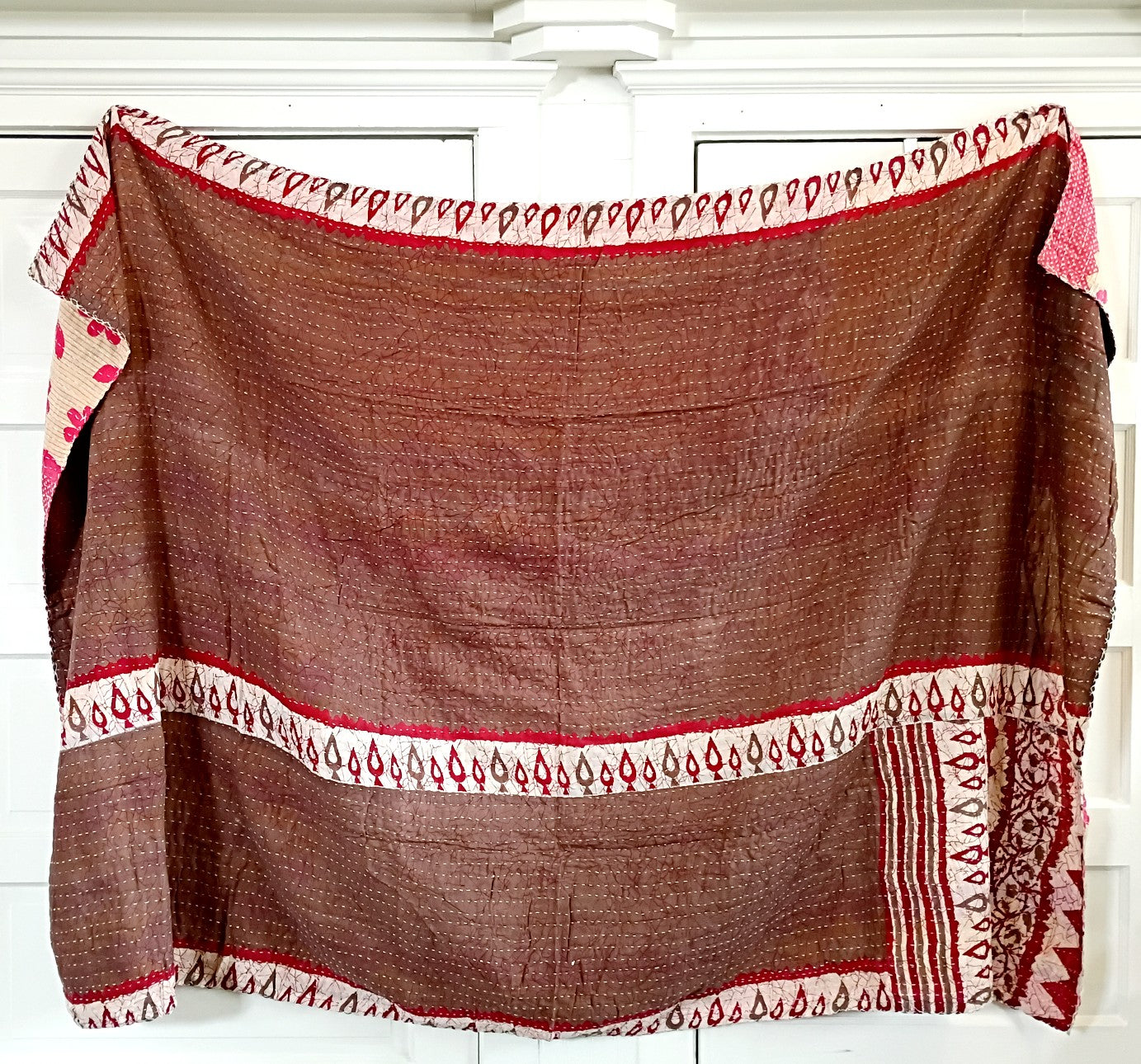 Kantha Sari Throw Blanket #1586