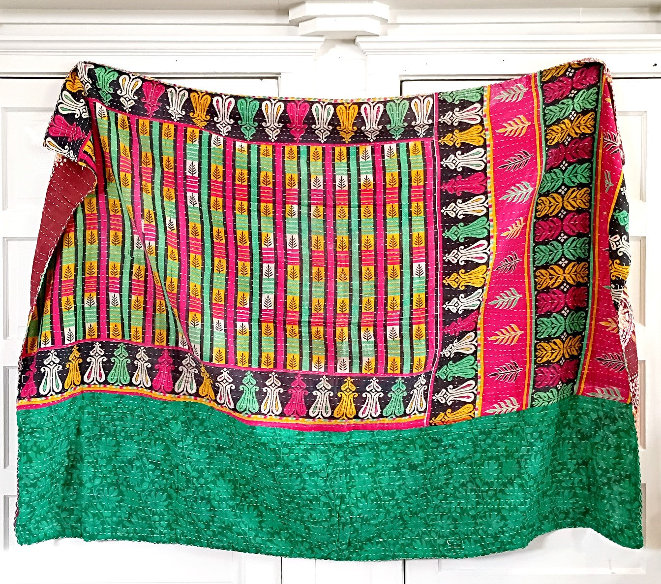 Kantha Sari Throw Blanket #1587