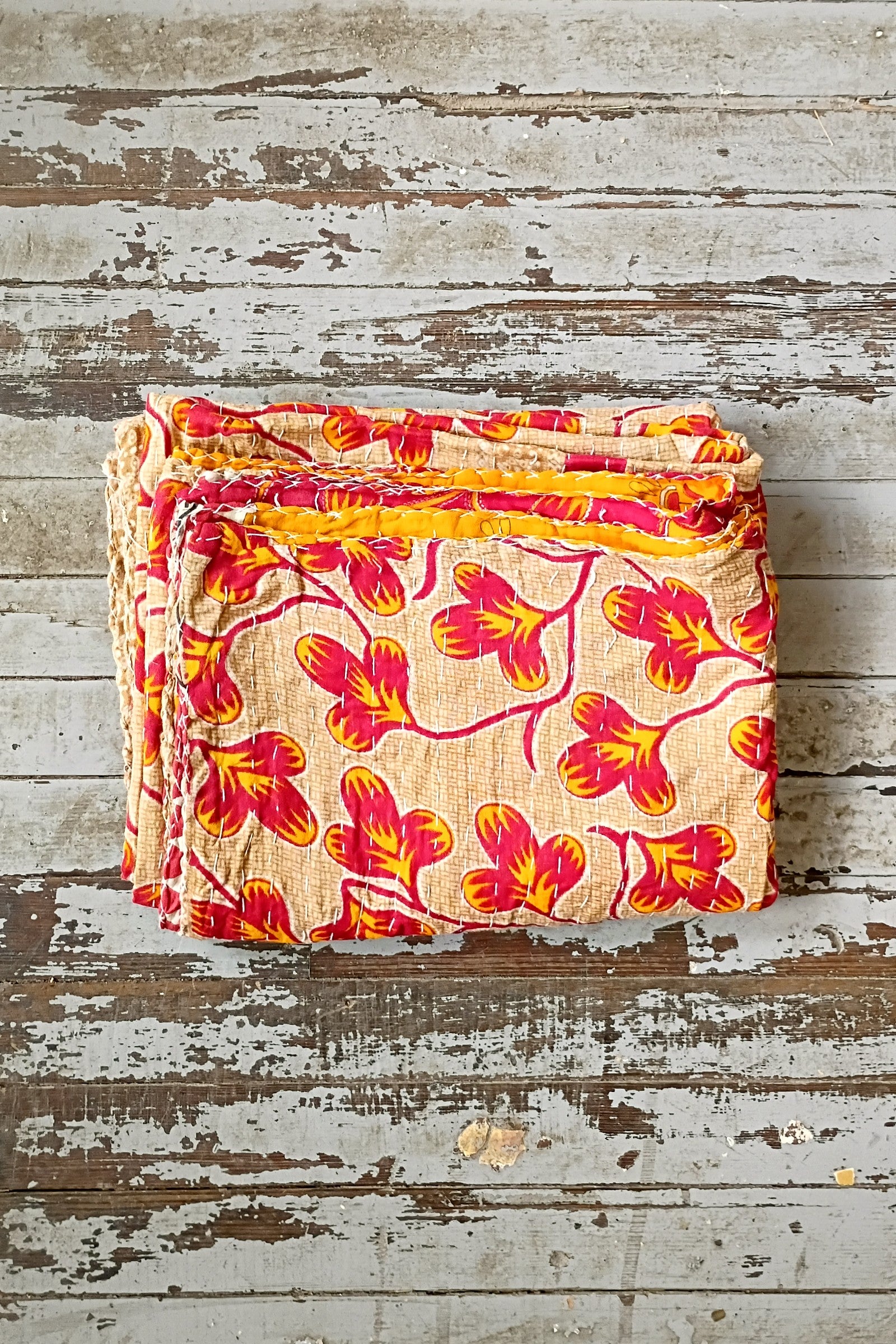 Kantha Sari Throw Blanket #1593