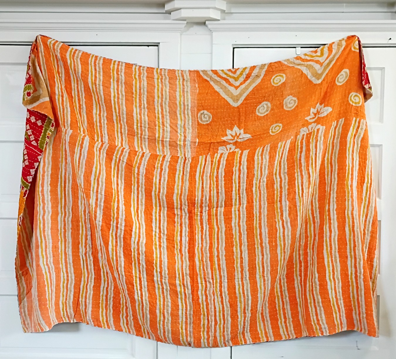 Kantha Sari Throw Blanket #1594