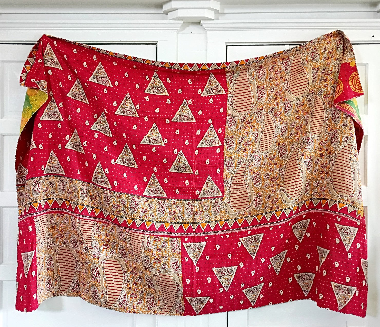 Kantha Sari Throw Blanket #1596