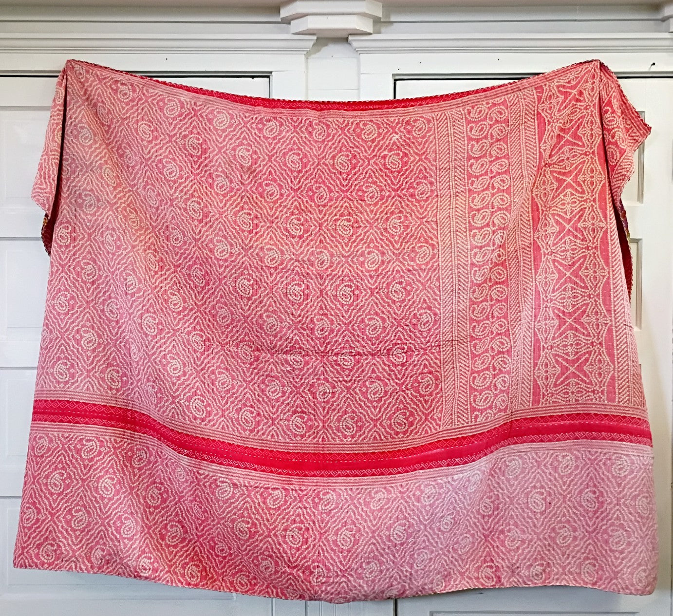 Kantha Sari Throw Blanket #1603