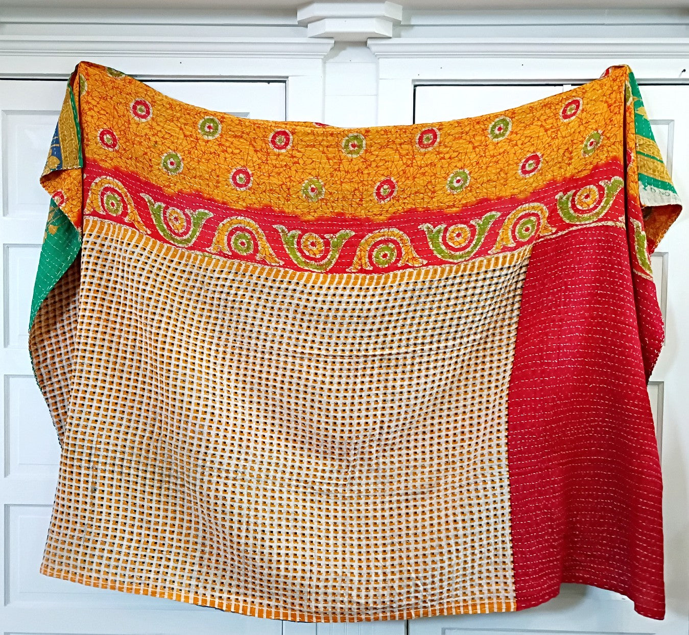 Kantha Sari Throw Blanket #1604