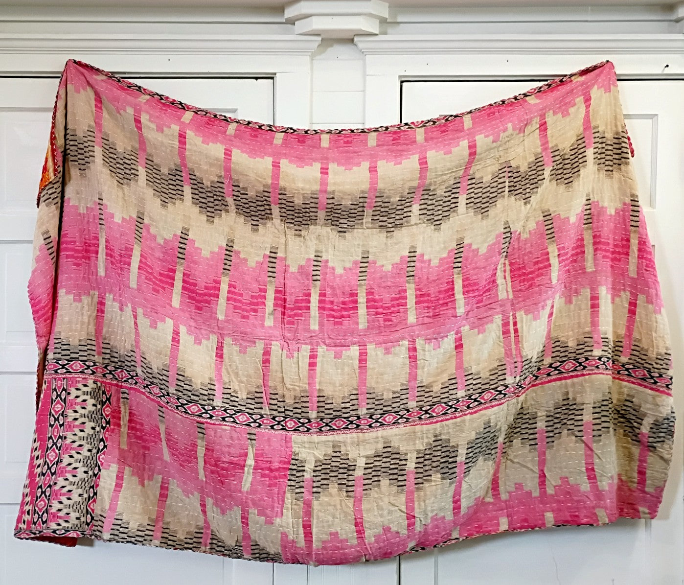 Kantha Sari Throw Blanket #1605