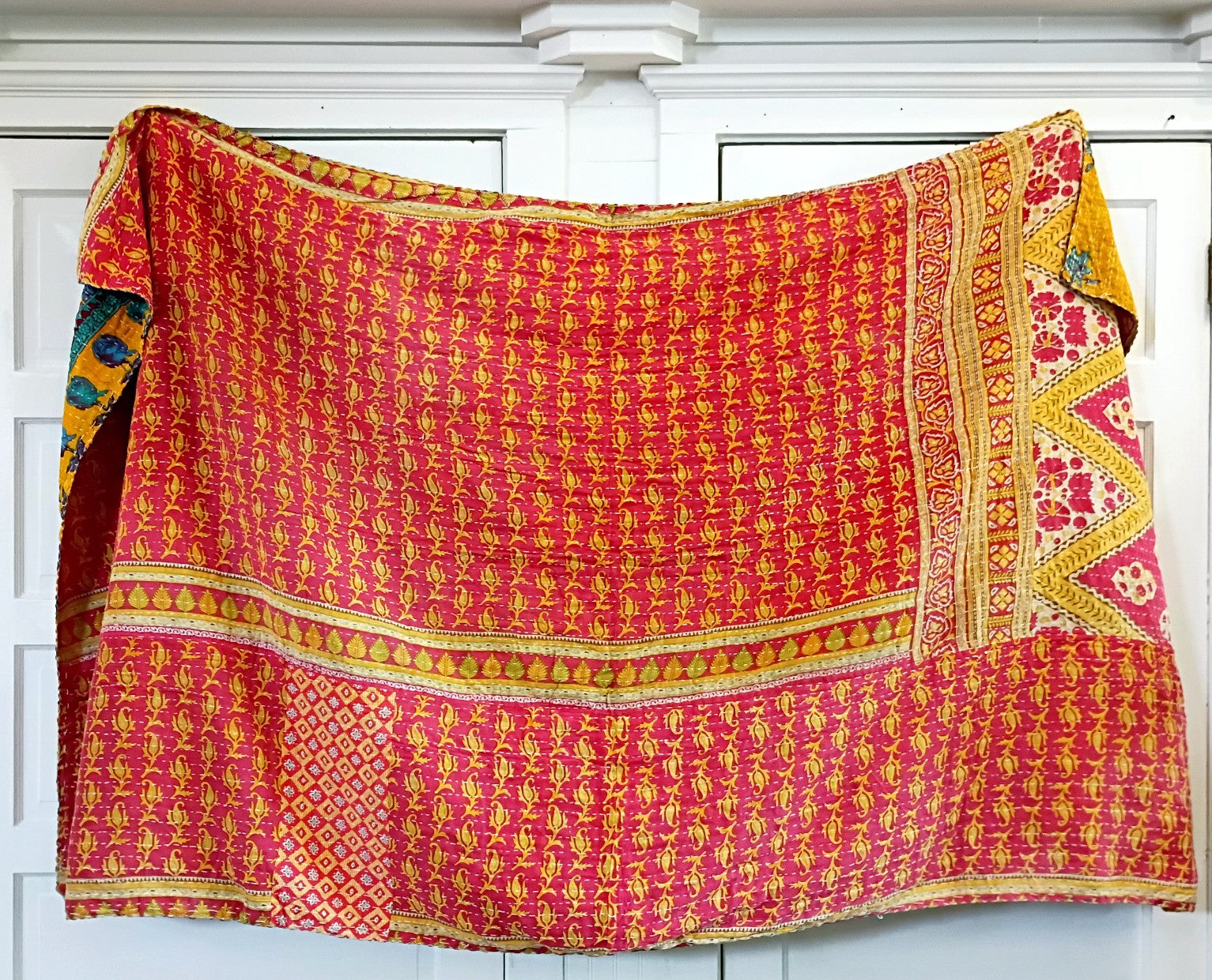 Kantha Sari Throw Blanket #1607