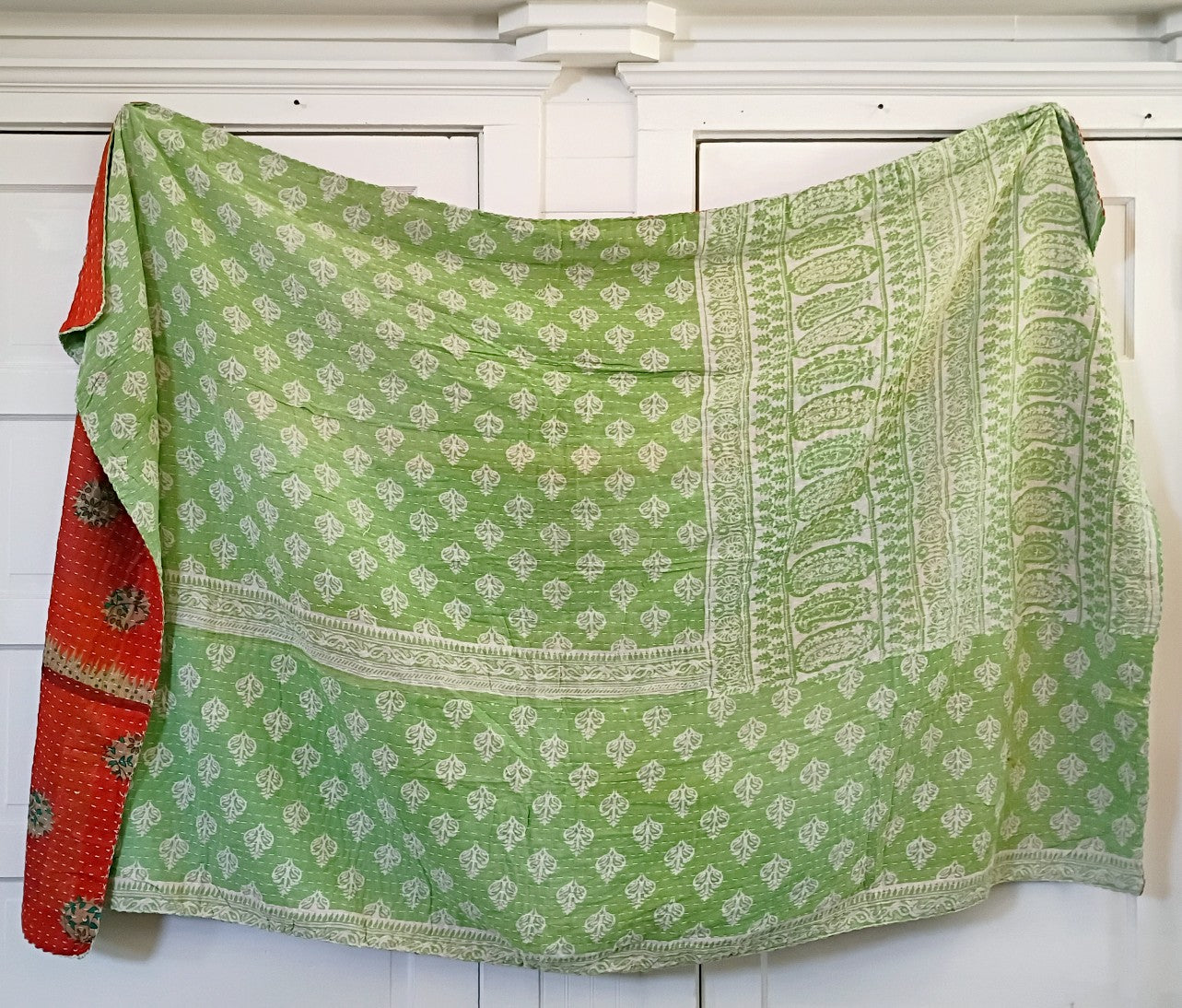 Kantha Sari Throw Blanket #1612