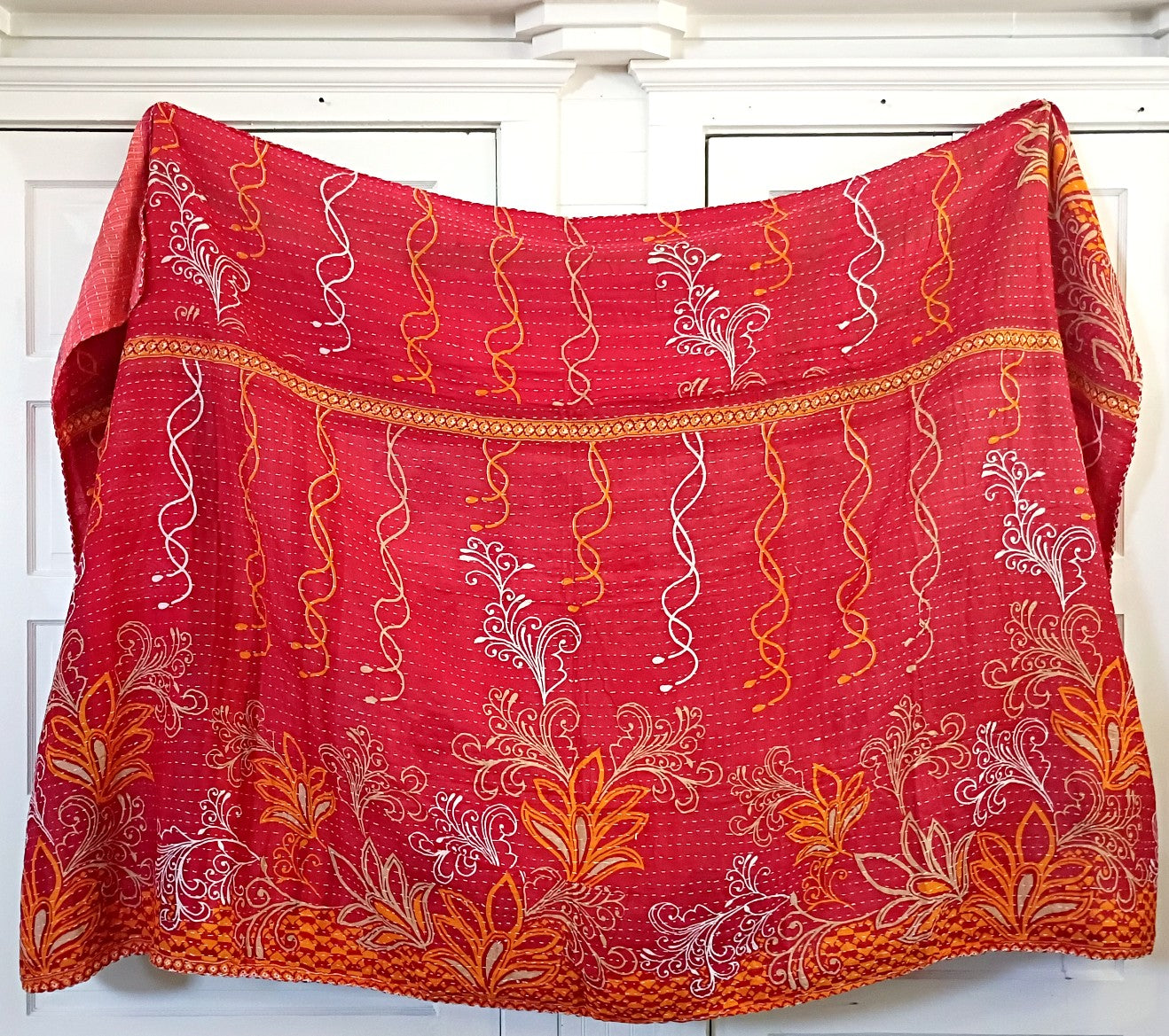 Kantha Sari Throw Blanket #1613