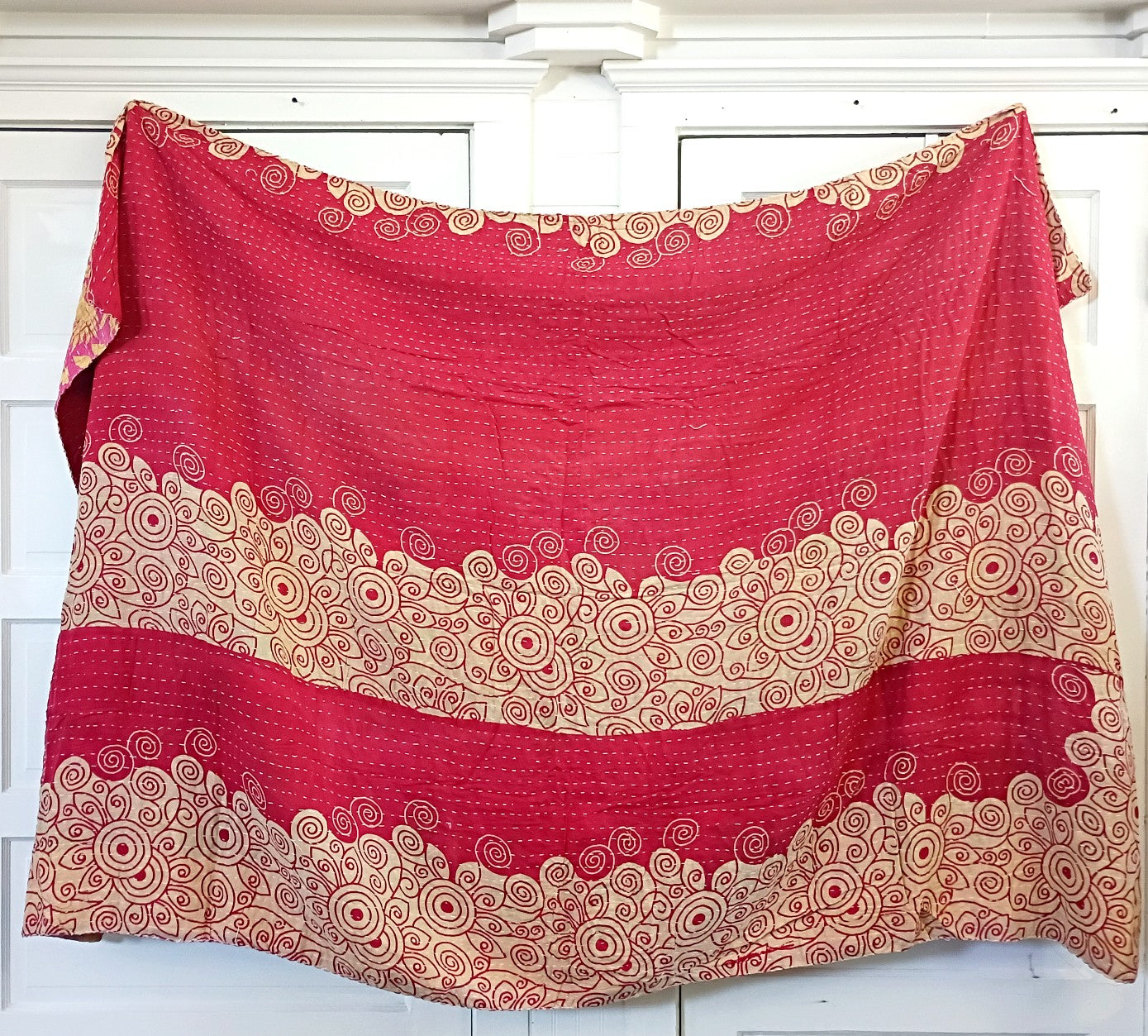 Kantha Sari Throw Blanket #1615