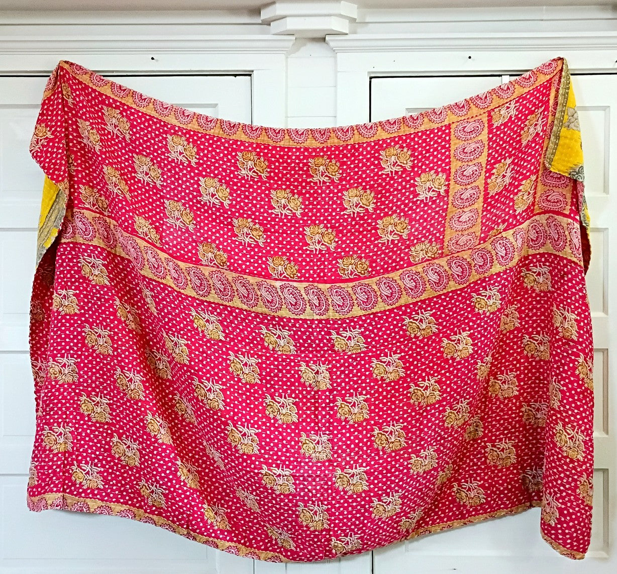 Kantha Sari Throw Blanket #1621