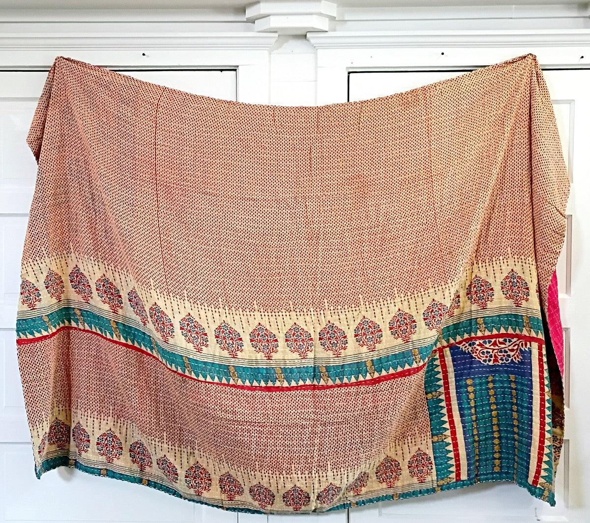 Kantha Sari Throw Blanket #1622