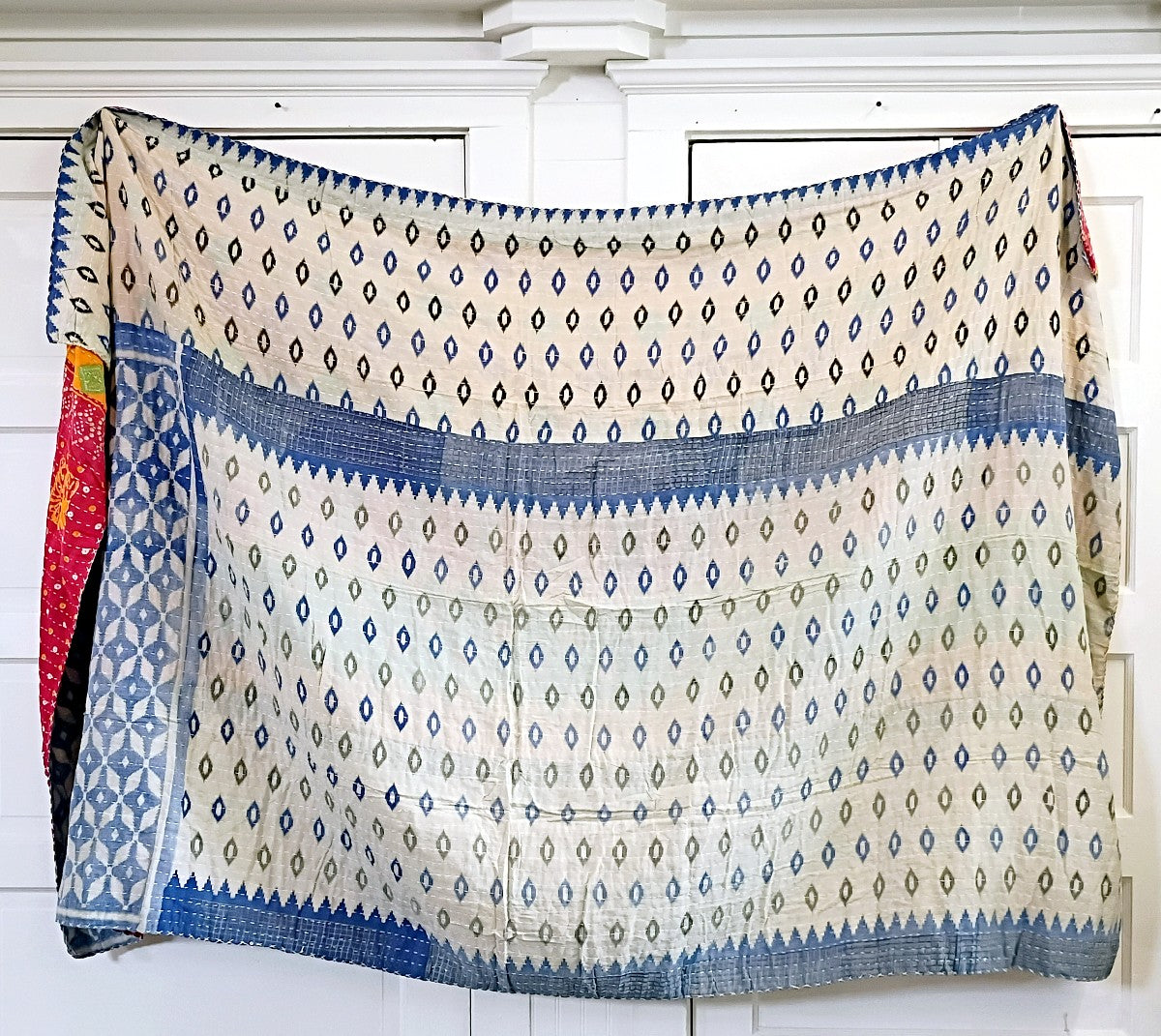 Kantha Sari Throw Blanket #1623