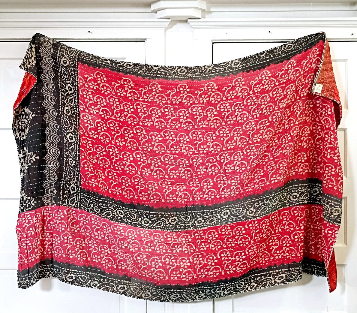 Kantha Sari Throw Blanket #1630