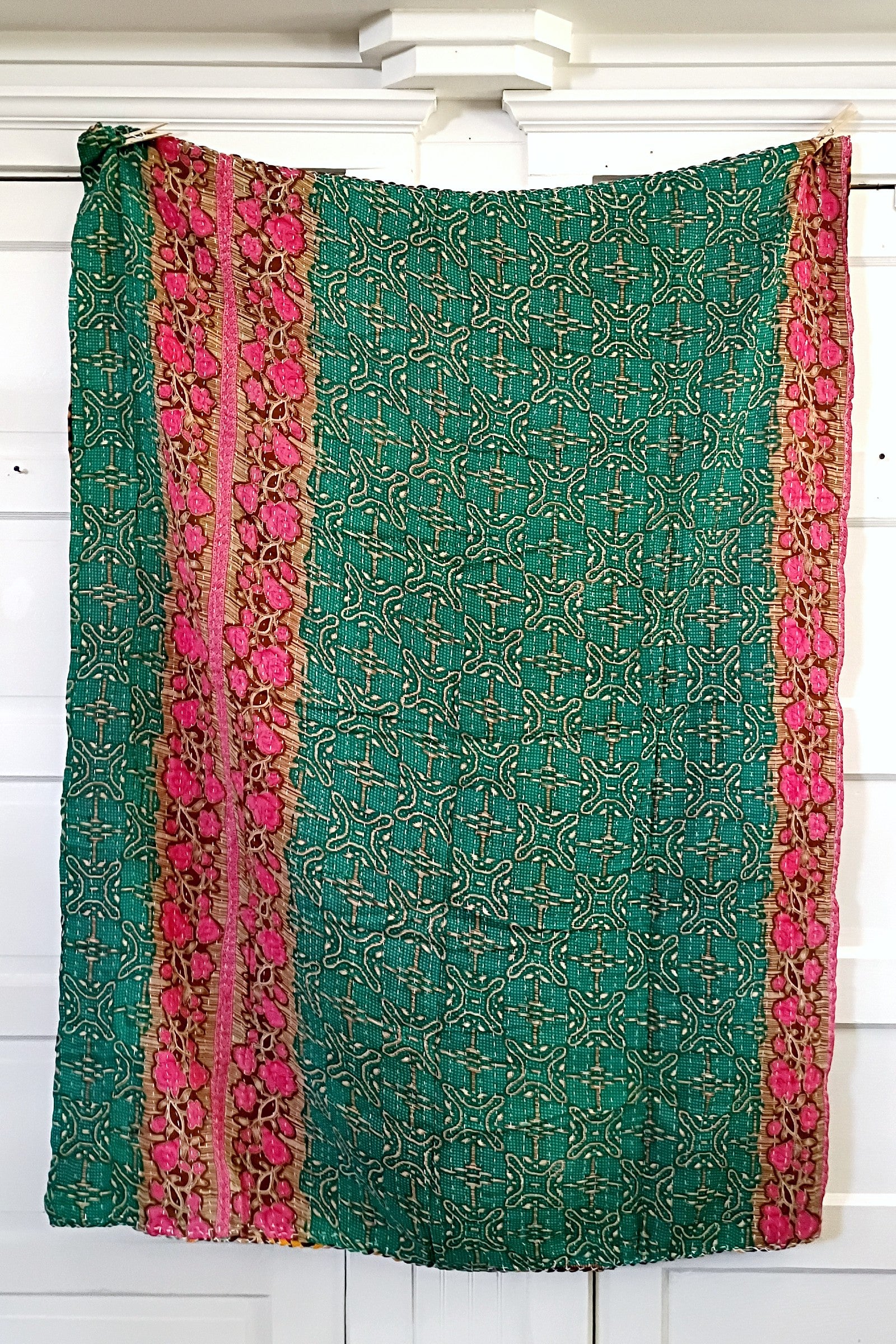Kantha Sari Lap Quilt - 50" x 60" - #11